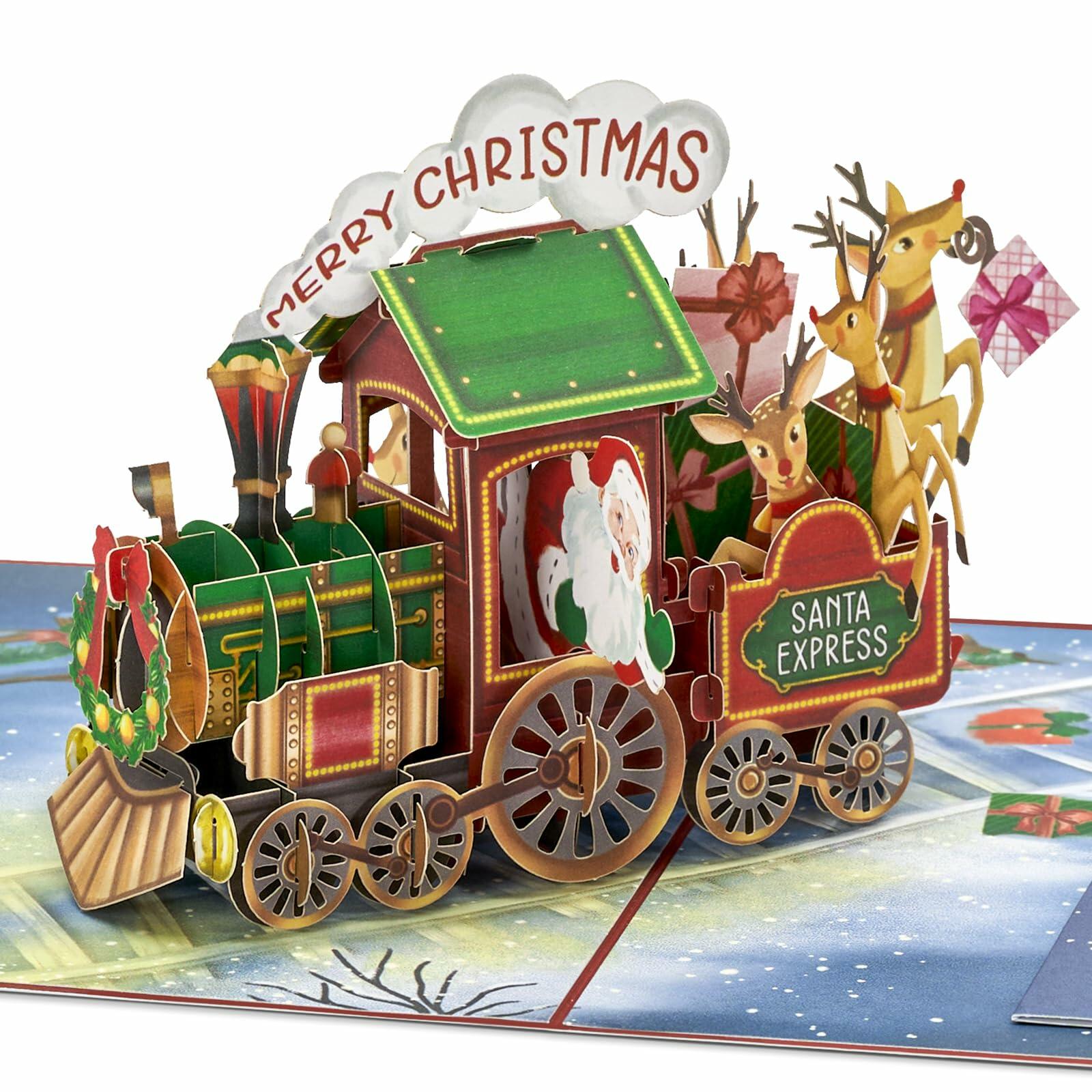 POPWOW Christmas Tree 3D Pop Up Card 5x7 with Envelope & Message Note