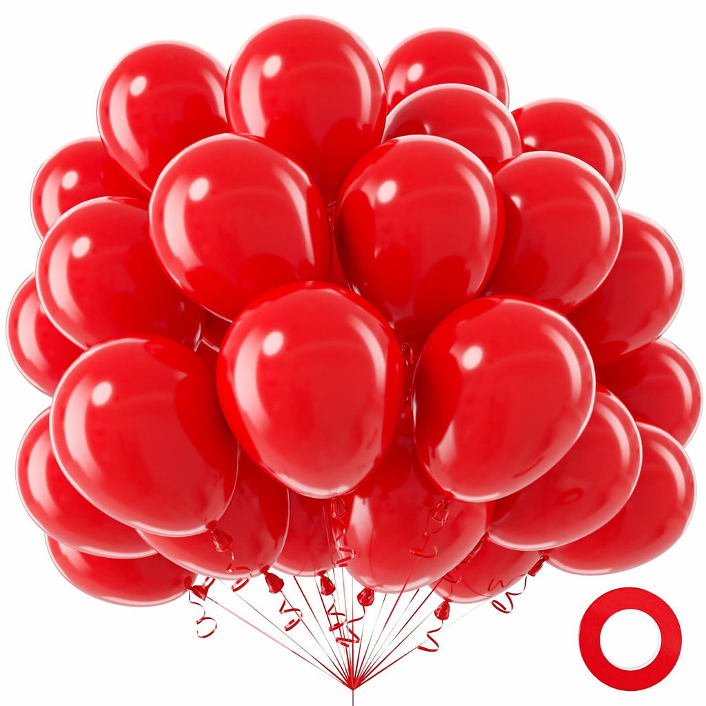 ZHMYBLN Red Balloons 100pcs 12in Bright Red Latex Helium Party Decor