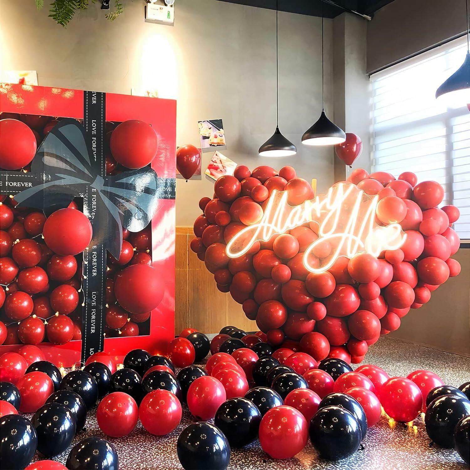 ZHMYBLN Red Balloons 100pcs 12in Bright Red Latex Helium Party Decor