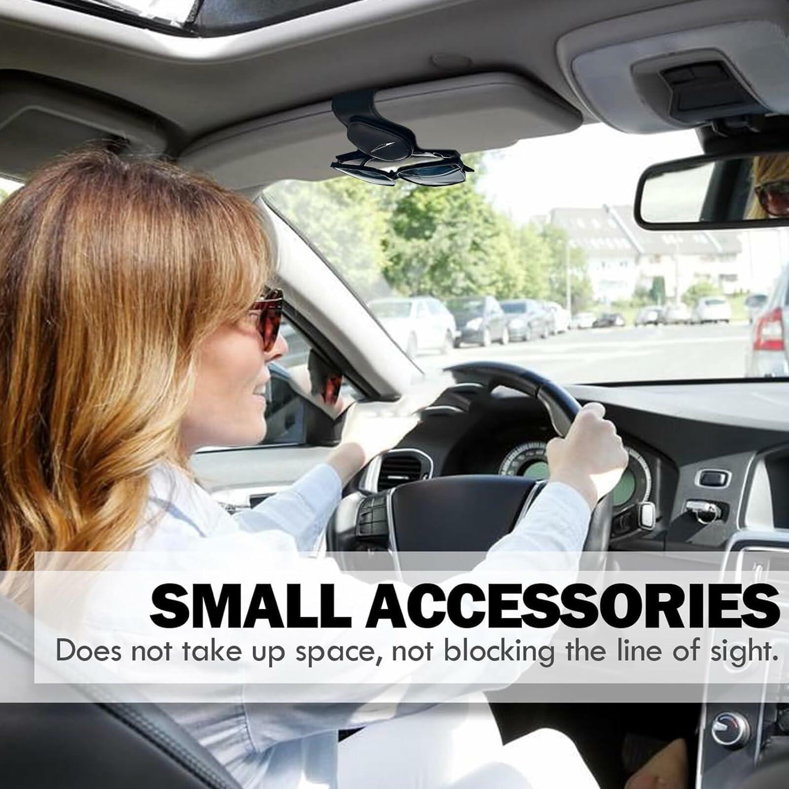 Car Sunglass Holder Tesla Cybertruck 2024-2025 Leather Visor Eyeglass Clip White