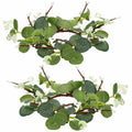 CARMELIT Easter Candle Ring Wreaths 15x15cm Artificial Eucalyptus Green 2 Pcs