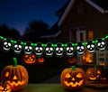 RadiantFlux Glowing Halloween Skull Flag 10Ft Green Felt Skull Banner