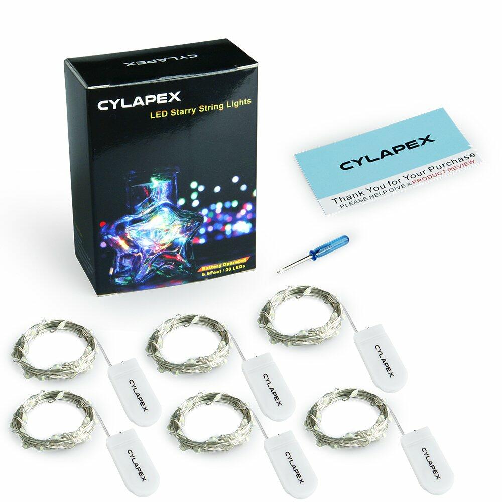 CYLAPEX 6 Pack Pink Fairy Lights String Battery Operated 3.3ft 20 LEDs