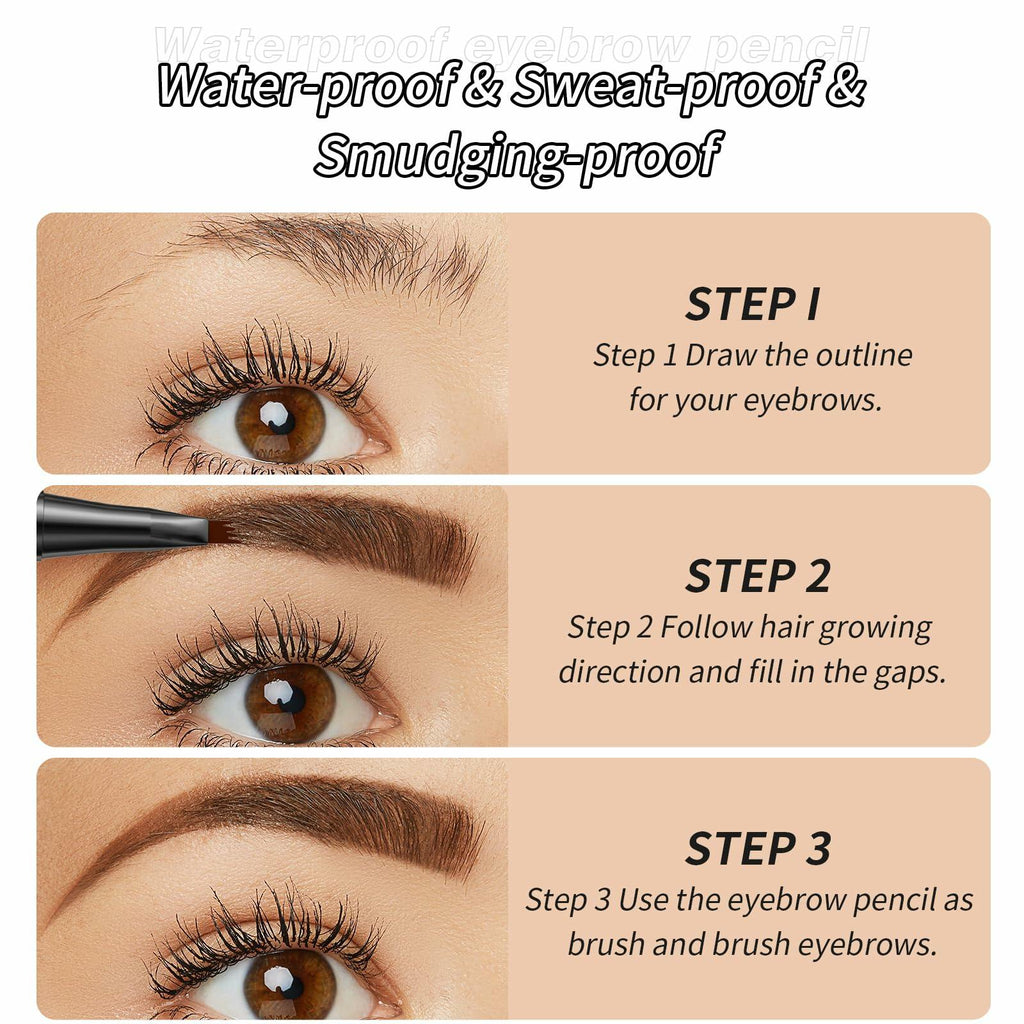 YIWANLLE Eyebrow Microblading Pen 3D Waterproof 4 Fork Tip Dark Coffee 1 Count