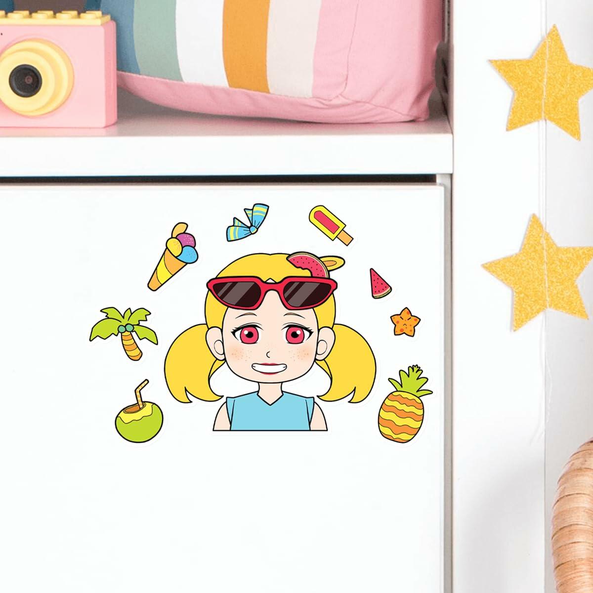 BOGIKI Make a Face Stickers 15 Sheets Waterproof Girl Halloween Party Favors