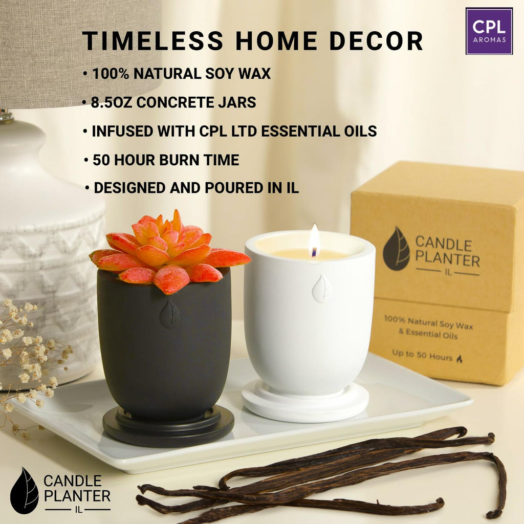 Matani Concrete Cement Candle Planter Aromatherapy Soy Black Sandalwood 3.1x4in
