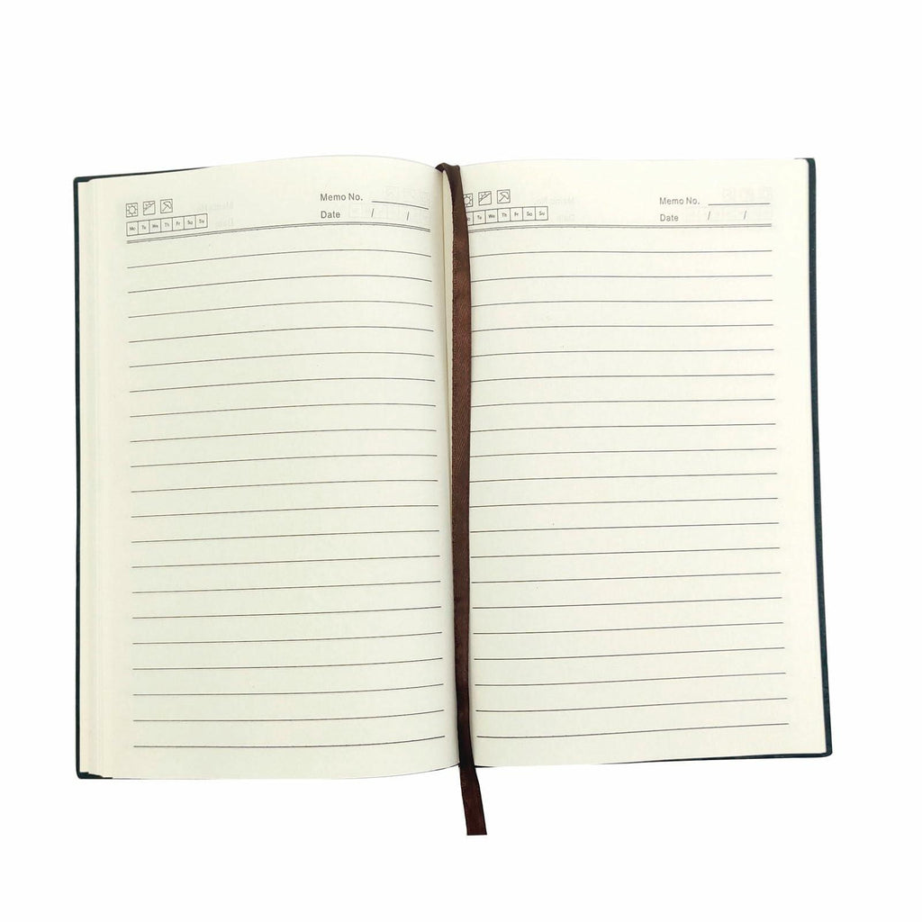 shengyoude Business A5 PU Leather Notebook 8mm Grid 200 Pages Black