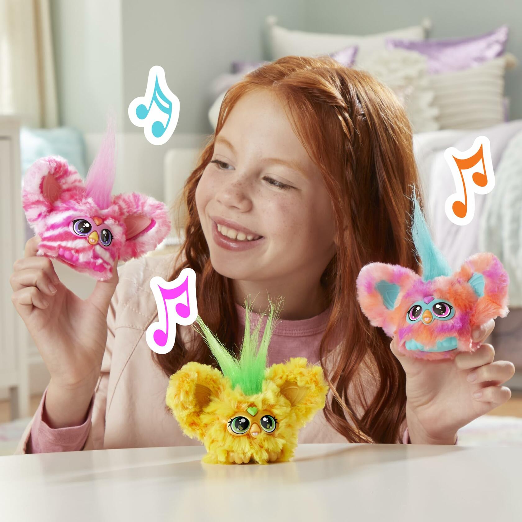 Furby Furblets Ree-Mix Mini Friend 45+ Sounds Music Coral Electronic Plush