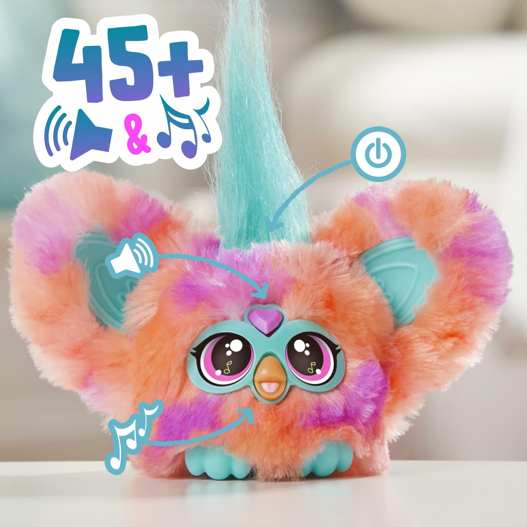 Furby Furblets Ree-Mix Mini Friend 45+ Sounds Music Coral Electronic Plush