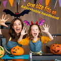Qiexuxing Halloween Headband 2-Pack Bat & Devil Horns Black Felt