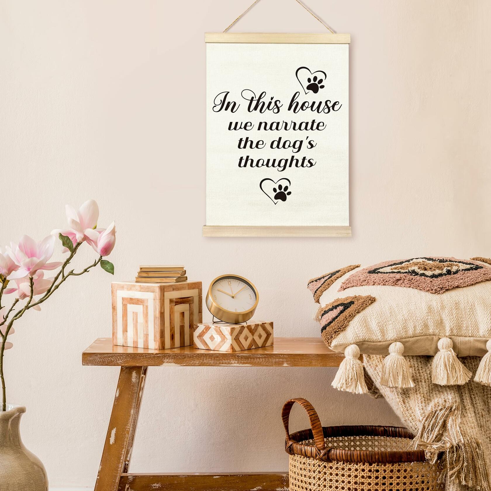 TAEDIN Dog Wall Art – “In This House We Narrate the Dog’s Thoughts” 12x16