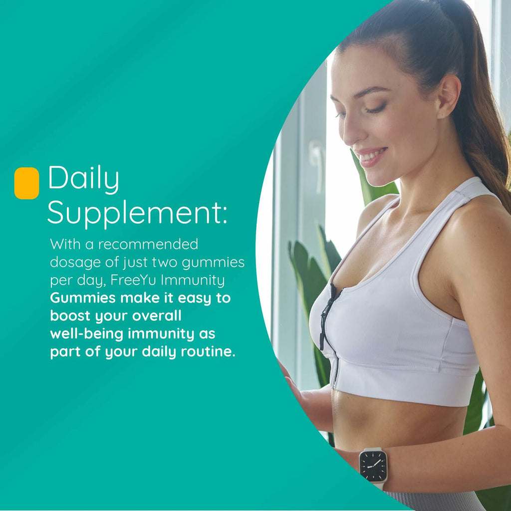 FREEYU Halal Gluten-Free Immunity Gummies Multivitamin with Zinc C D 60pcs