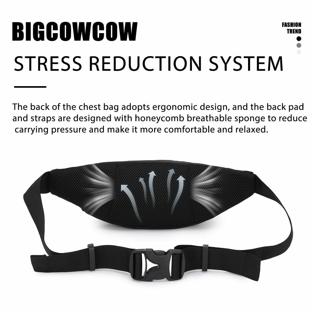 BIGCOWCOW Fanny Pack Waterproof Belt Bag for Women & Men Travel Hiking Run