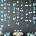 40Ft Blue 3rd Birthday Bow Garland Banner Heart Streamer Party Decor