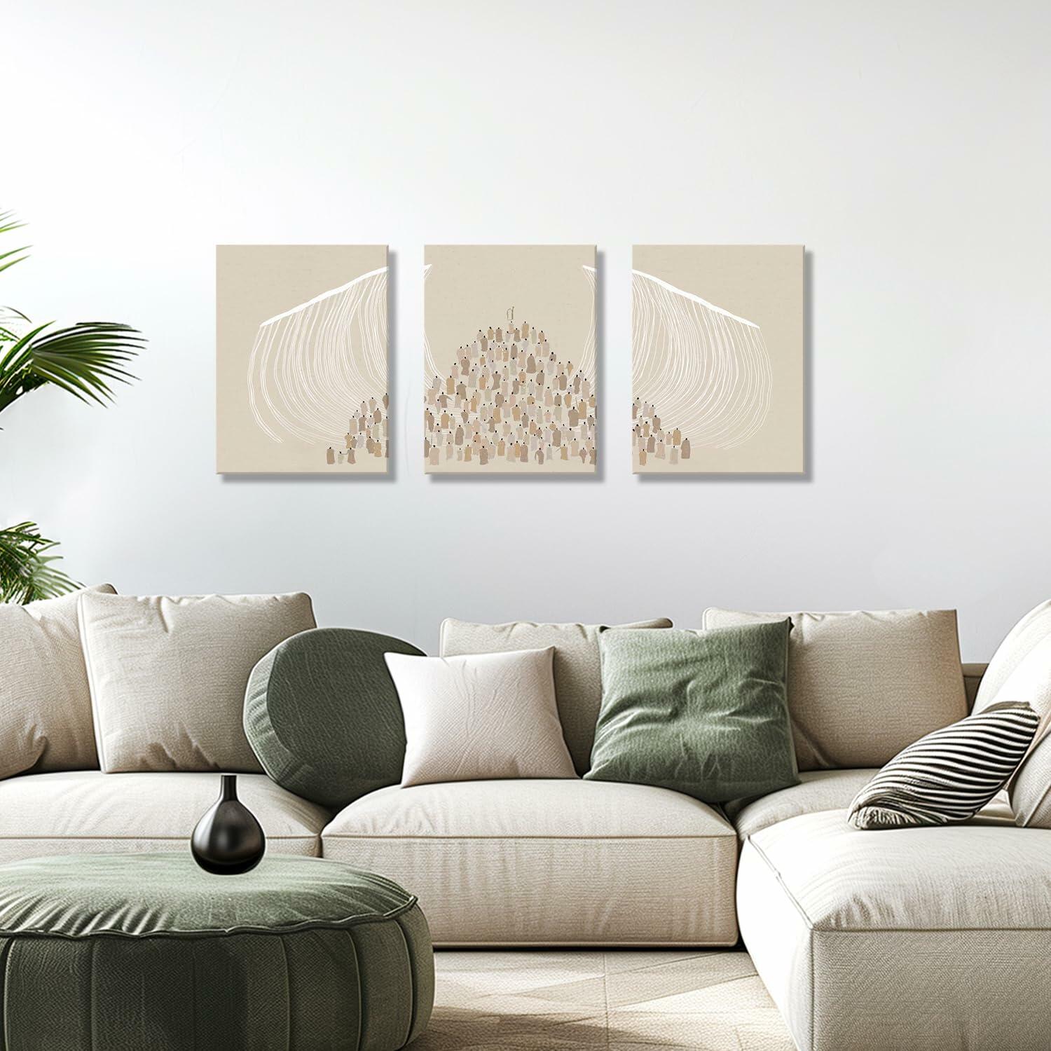 Jesus Christian Wall Art Set of 3 Canvas Prints Framed 12x16