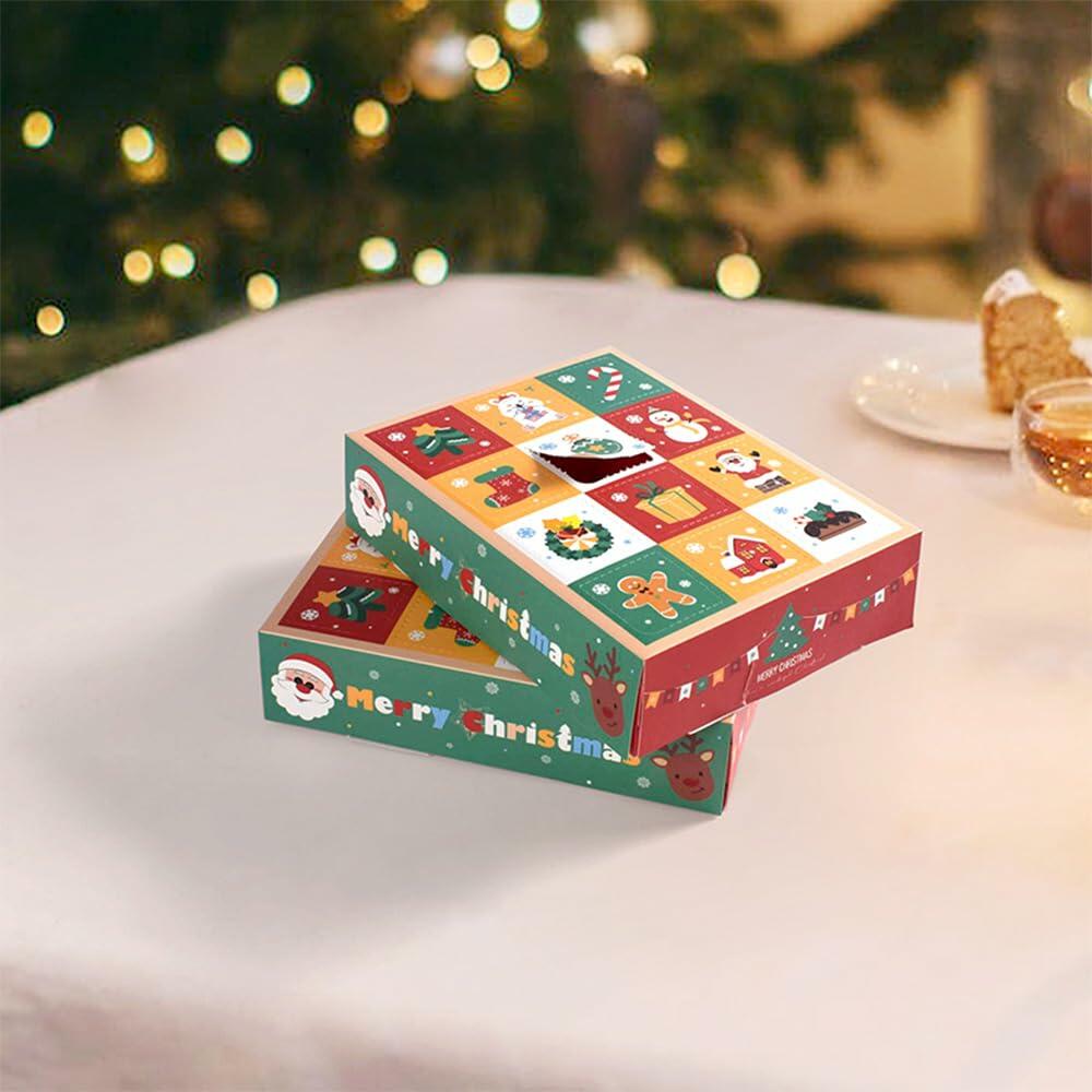 IPEWOEF 5PCS Christmas Gift Boxes 12-Grid Advent Surprise DIY Holiday Box