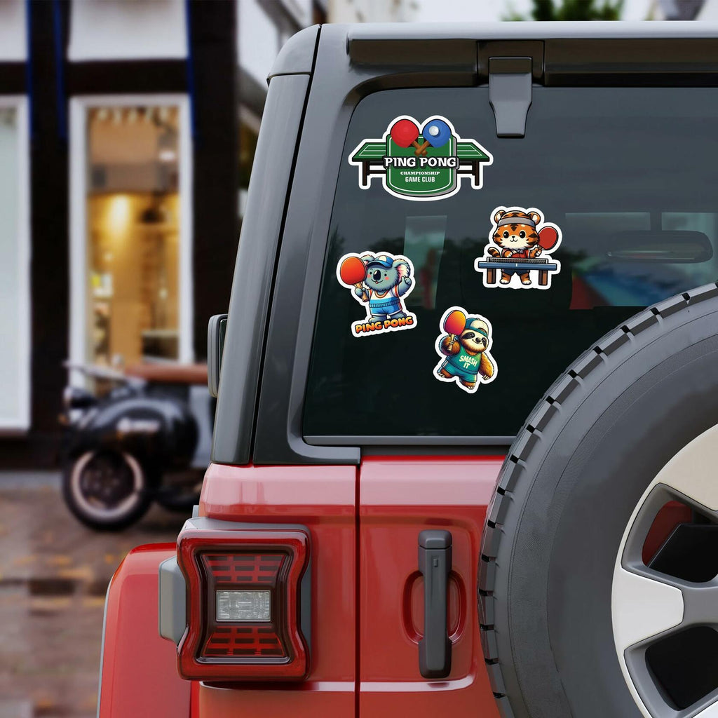 BIGZORO 50PCS Ping Pong Table Tennis Stickers Waterproof Vinyl Decals