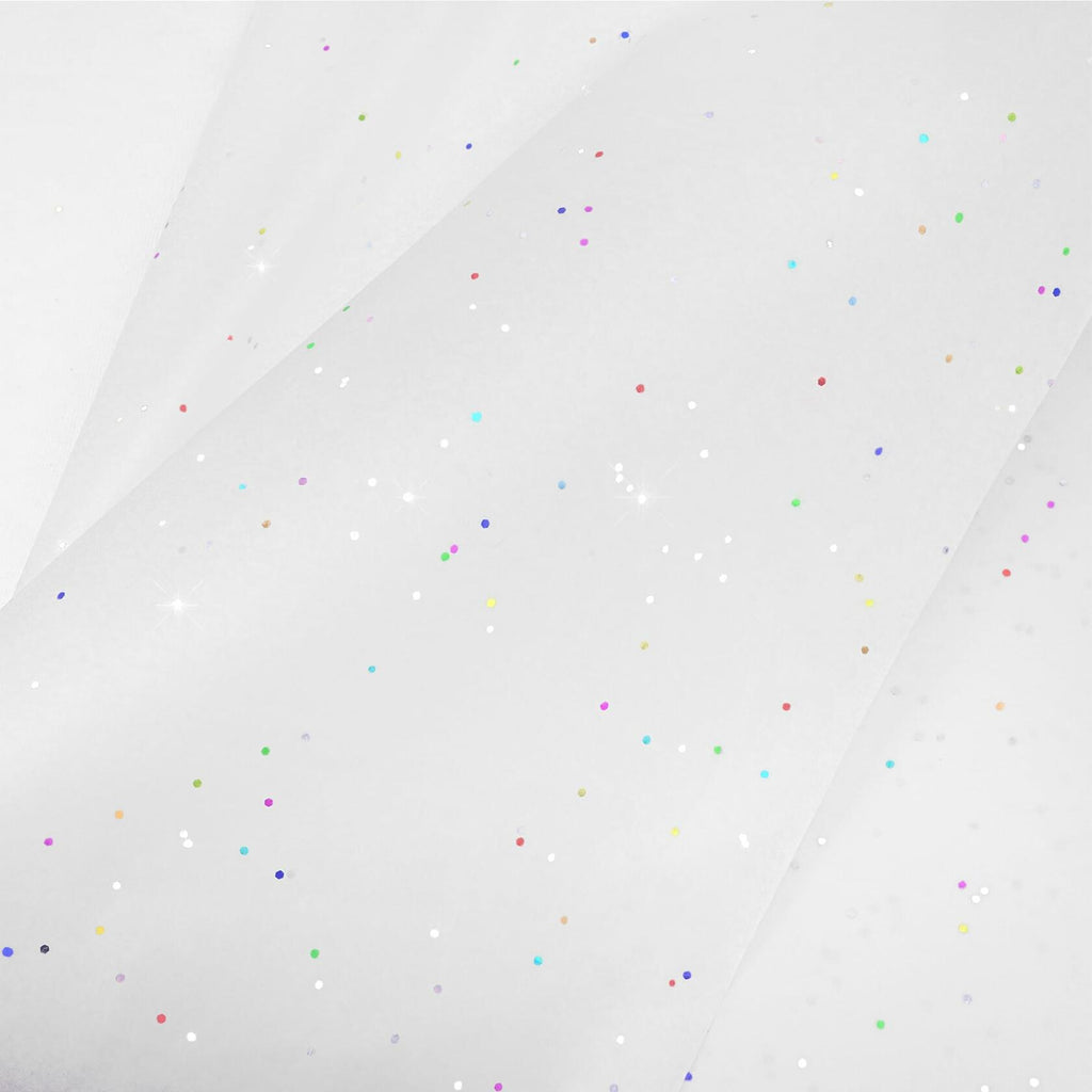MR FIVE White Glitter Tissue Paper 14x20in 100 Sheets White Sparkle