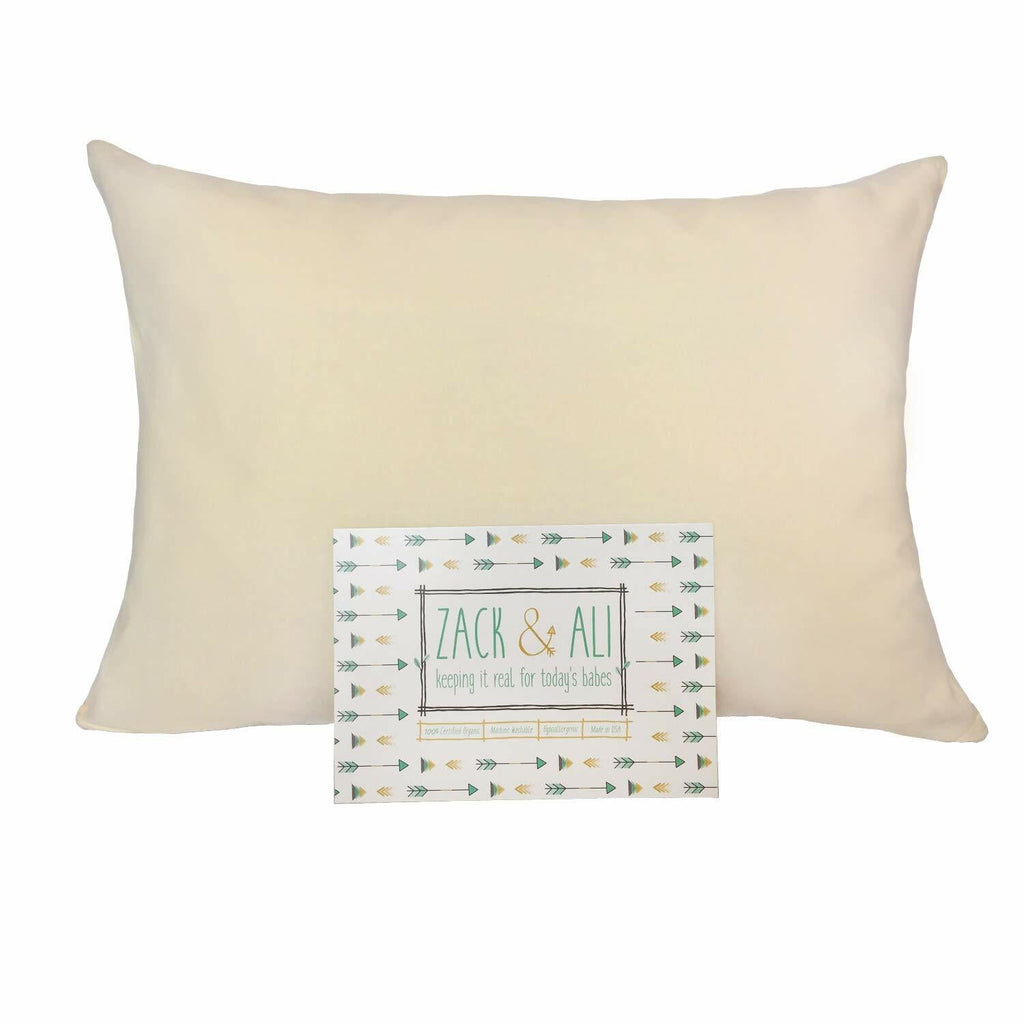 Zack & Ali Organic Toddler Pillowcase Natural 13x18 1-Pack USA