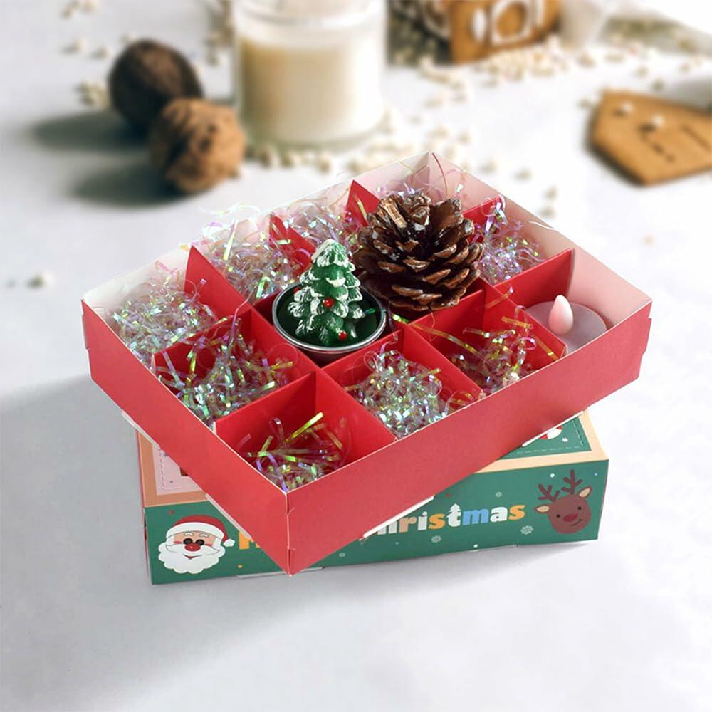 IPEWOEF 5PCS Christmas Gift Boxes 12-Grid Advent Surprise DIY Holiday Box