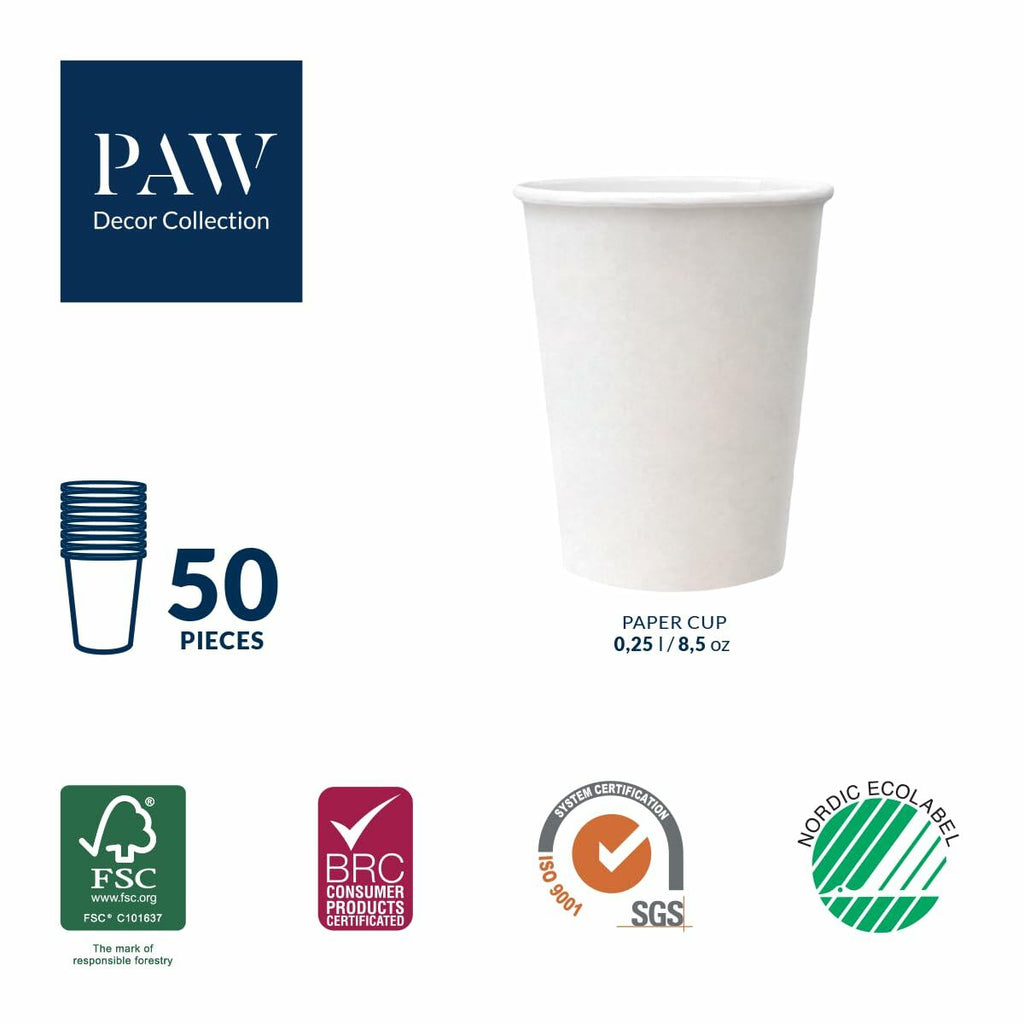 PAW Decor Collection Baby Pink Disposable Paper Cups 8.5oz 50-Pack Party