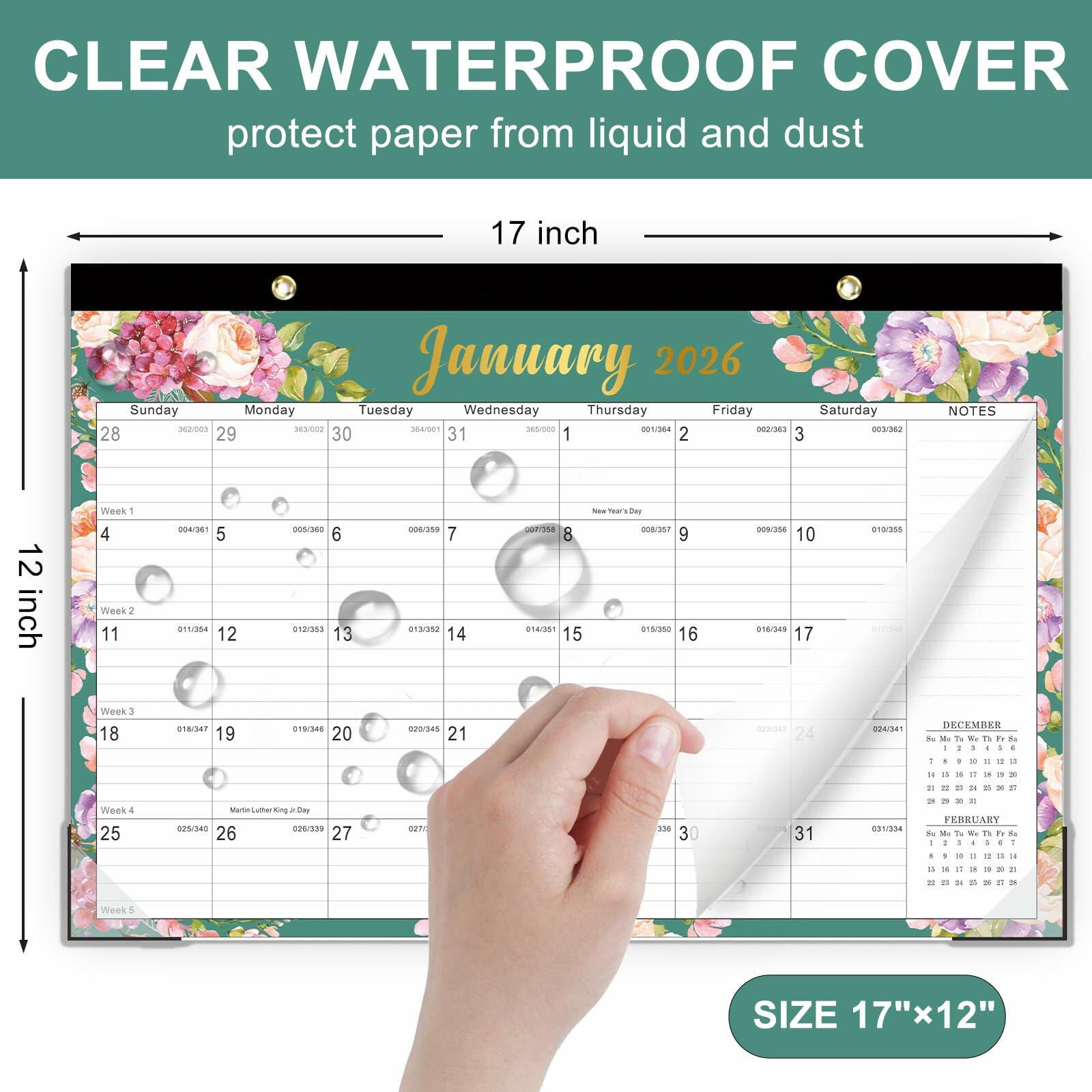 Lbylyhxc 2025 18-Month Desk Calendar Flowers 17x12 inches