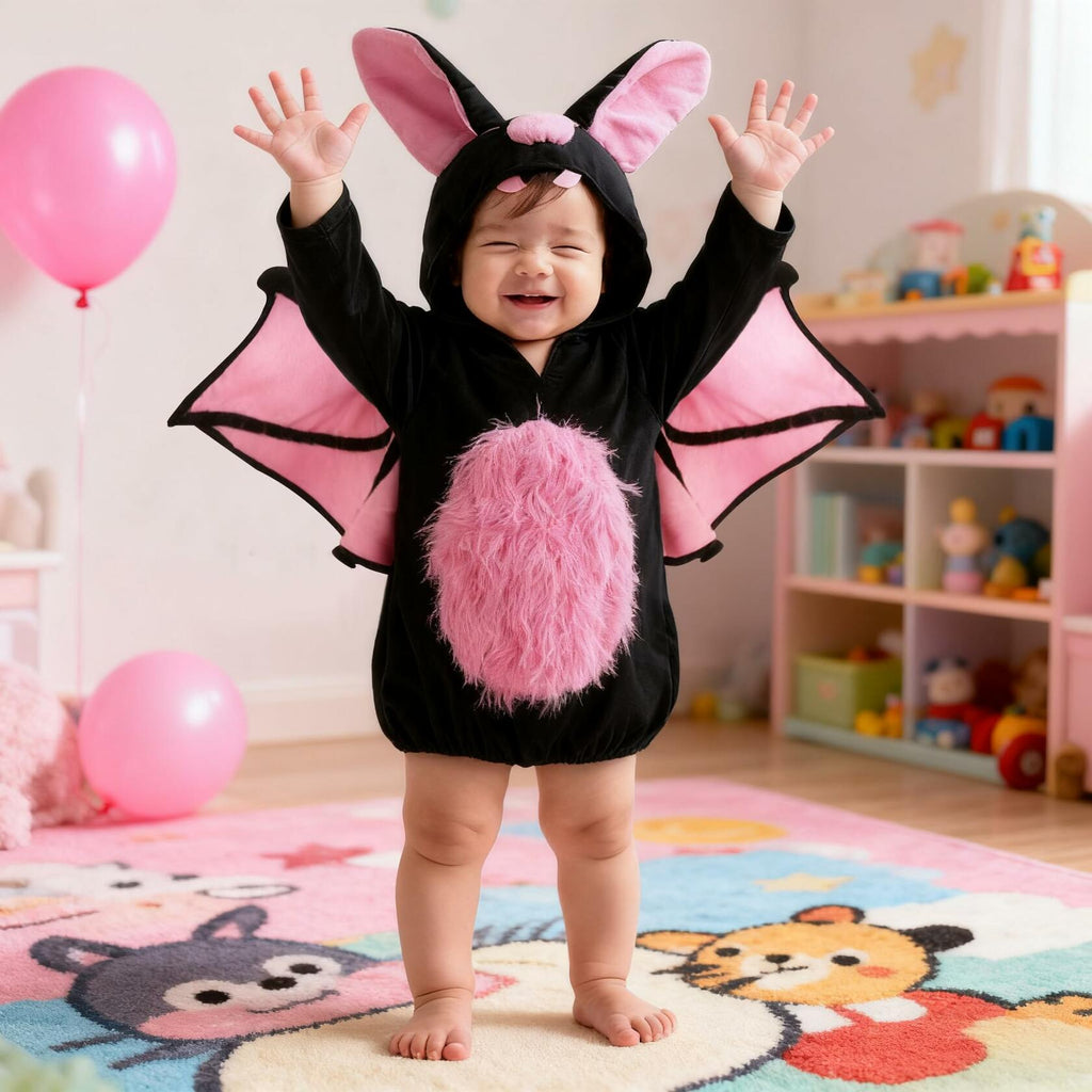 JEGERMIG Toddler Bat Plush Costume Onesie Baby Black Size 2'-2'4"