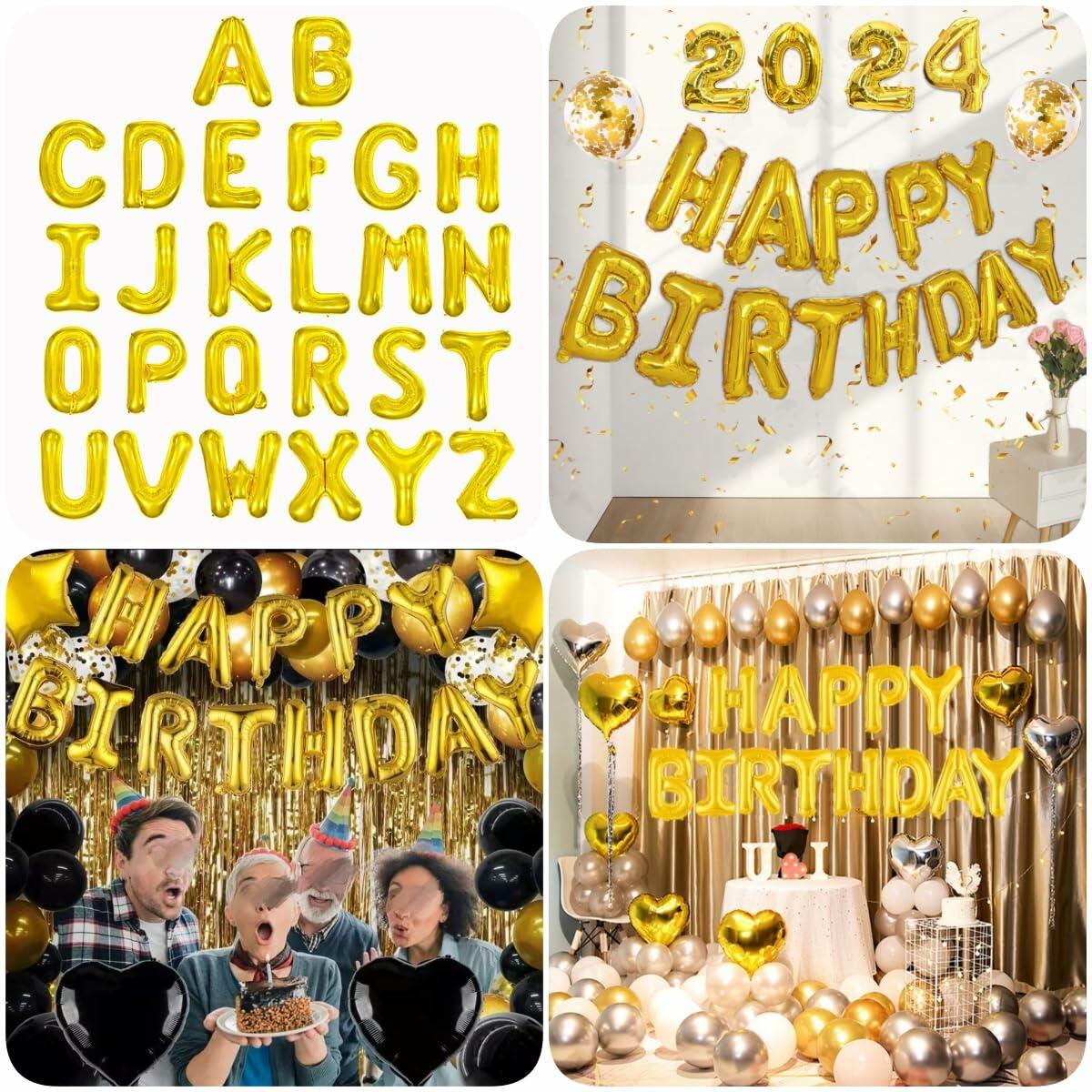 WRWMSLGO Letter Balloons 40in Alphabet A-Z Gold Foil Mylar Party Decor B