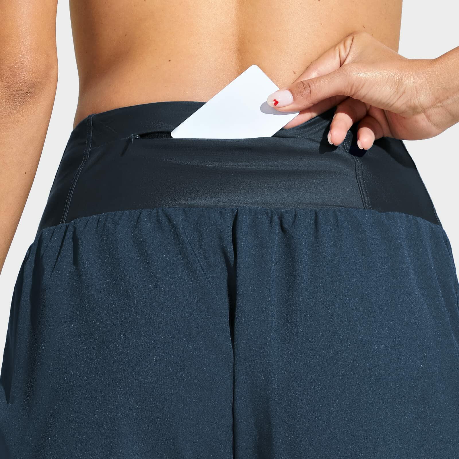 Cagola Women's High Waisted Tummy Control Swim Shorts Black 5" Inseam Size M