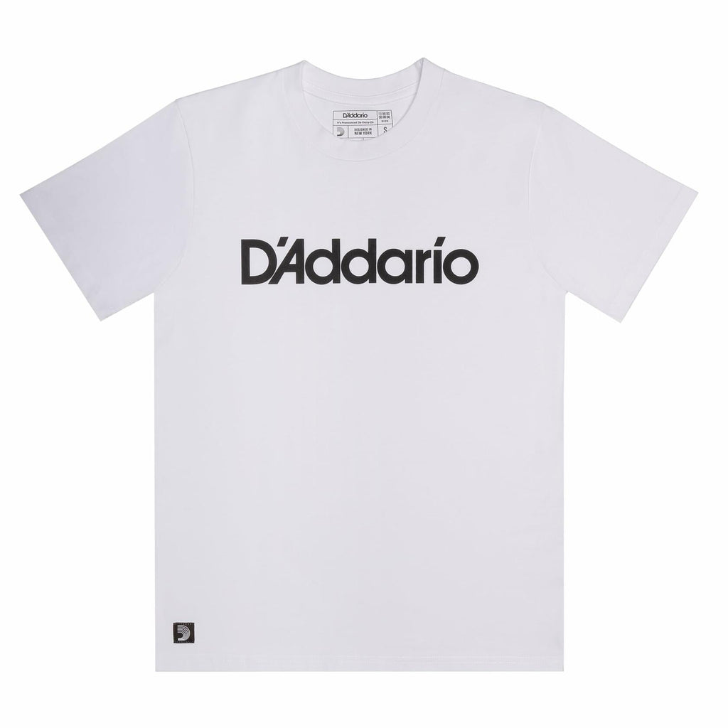 D'Addario Logo T-Shirt White Black Size Small