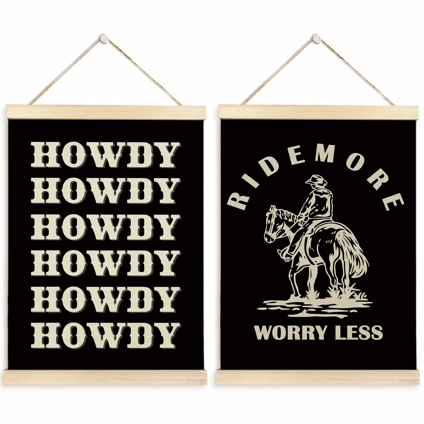 TAEDIN Western Wall Art Poster Hanger Frame Set of 2 Black 12x16