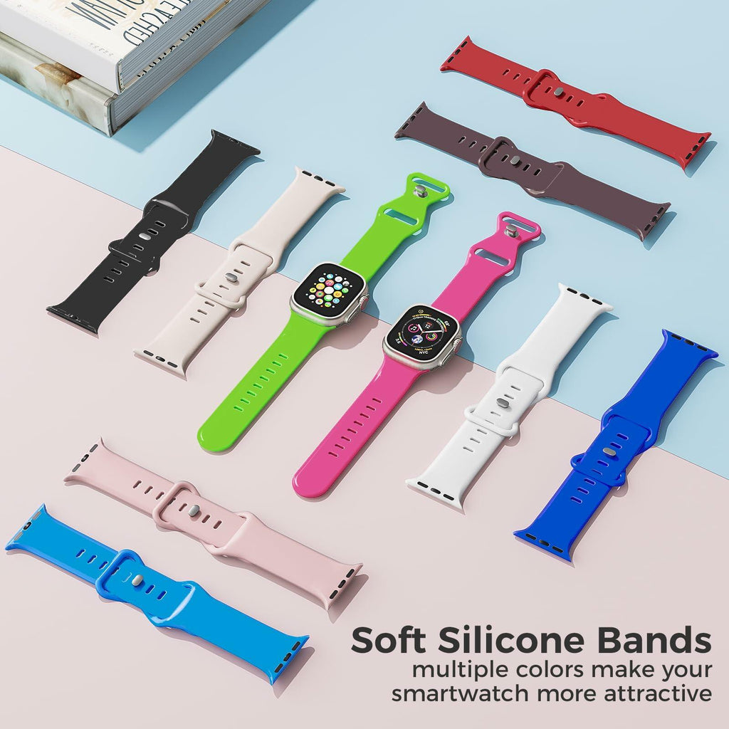 Apple Watch Silicone Band 38-49mm Sport Strap Replacement for Series 1-9