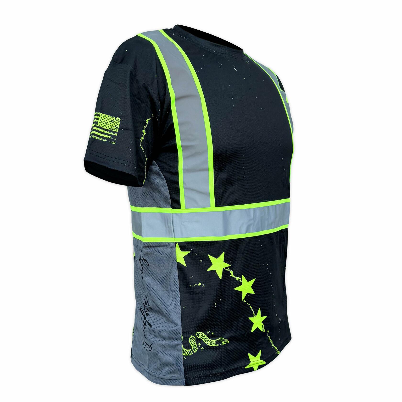 SafetyShirtz Men’s SS360 Stealth 1776 Betsy Ross Reflective UPF 40 Shirt M