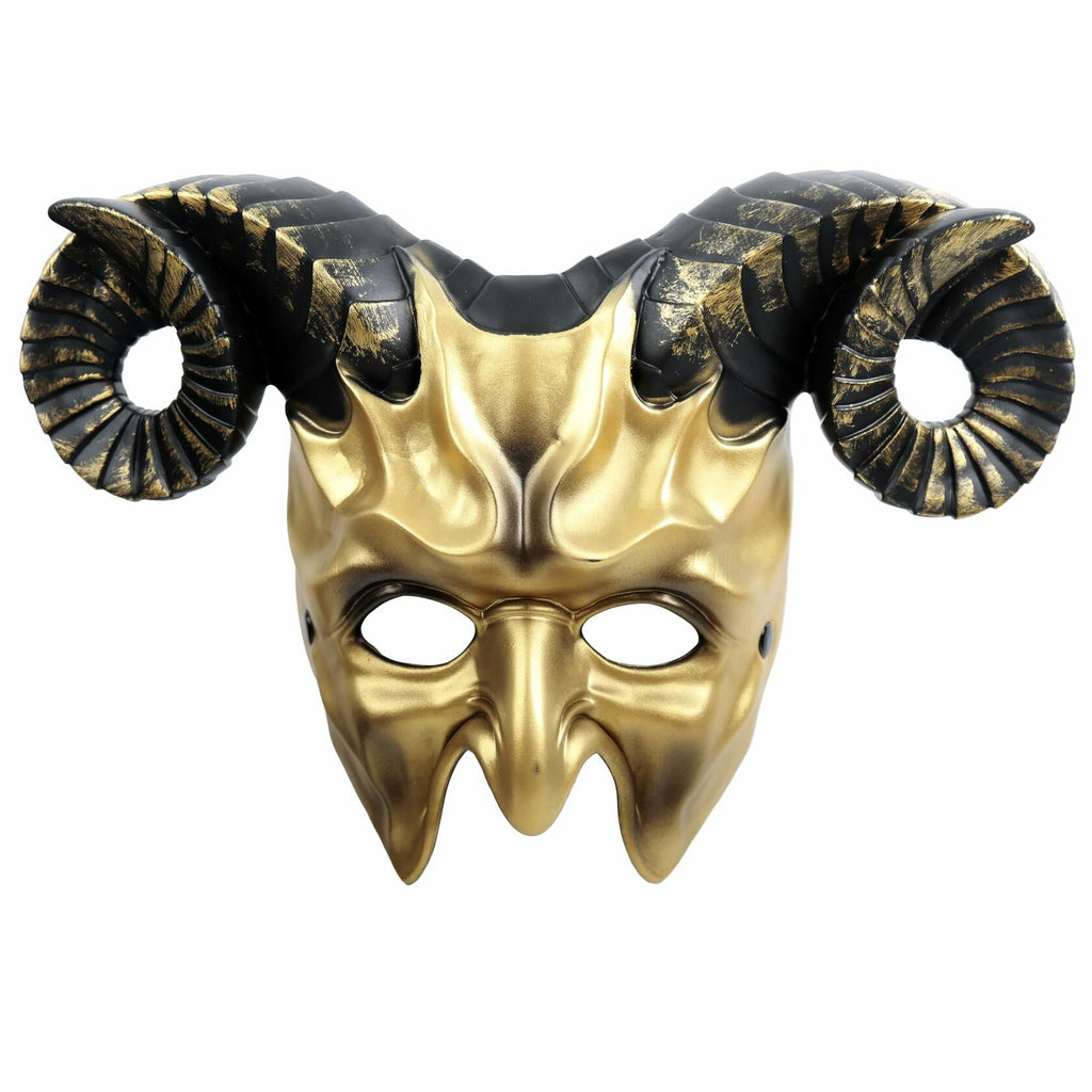 MCJC Devil Goat Horned Mask Adult Half Face Halloween Cosplay 4 Colors