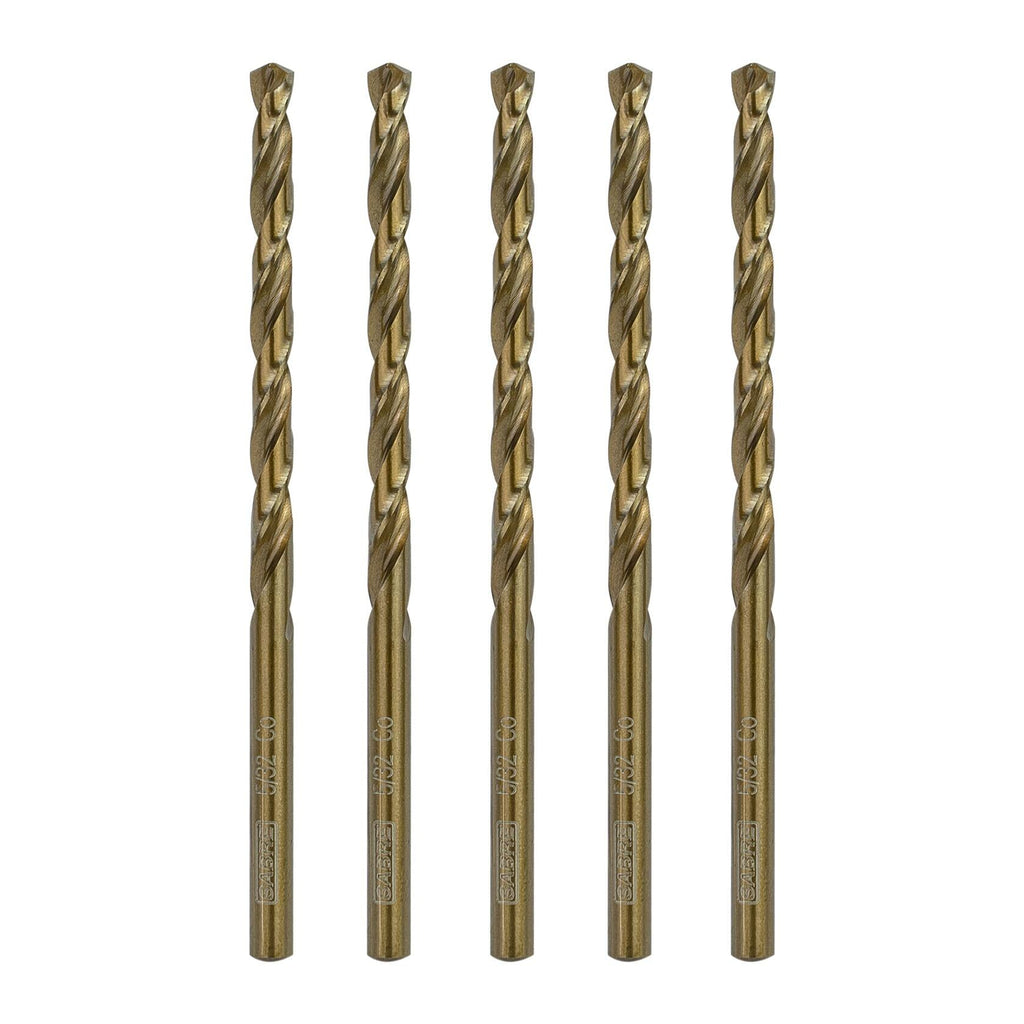 Sabre Tools 5/32” Cobalt Drill Bit Set 5pcs M35 Split Point Steel Metal Cast