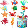 Yulejo 10 Pcs Dinosaur Cake Toppers Clay Jungle Safari Party Decor 2-3in