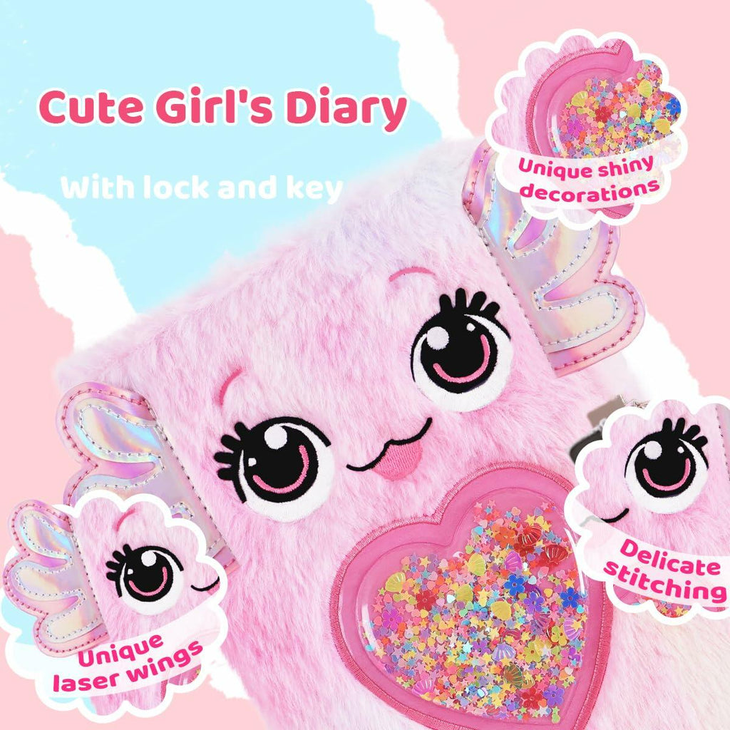 PrinBarBee French Bulldog Diary with Lock Plush 160 Pages Multicolor Pen