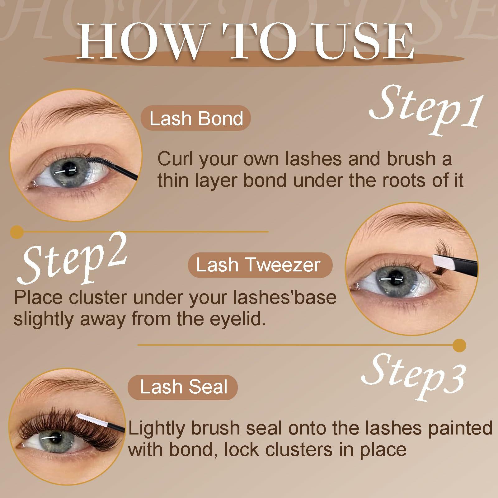FOINEMYED Brown Lash Clusters 10-20mm 154PCS Fluffy Individual False Lashes