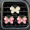 Cute Butterfly Air Vent Clips 3 Pcs Pink White Car Fresheners Diffuser