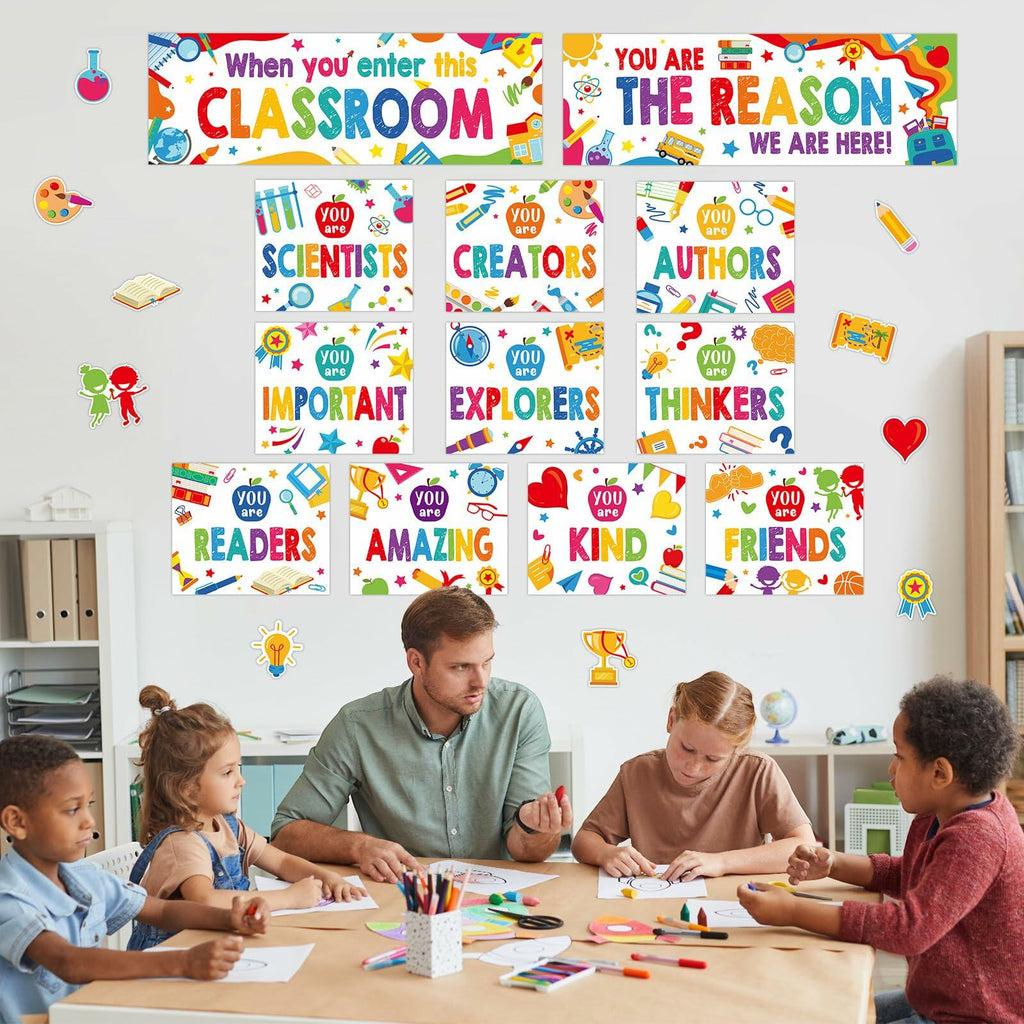 Supervitae 22pcs Motivational Posters Classroom Decor Multi Color Growth Mindset