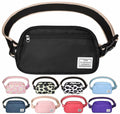 DMLuna Small Crossbody Bag Mini Waist Adjustable Strap Black Size 8.7in