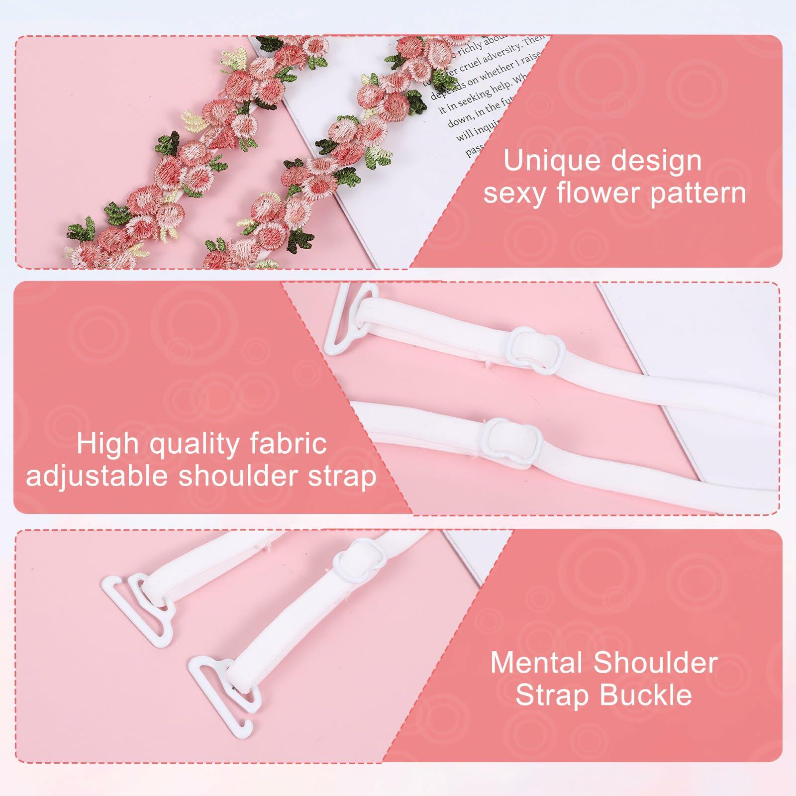 Yolev 2 Pairs Decorative Removable Flower Bra Straps Snow Bud Color One Size