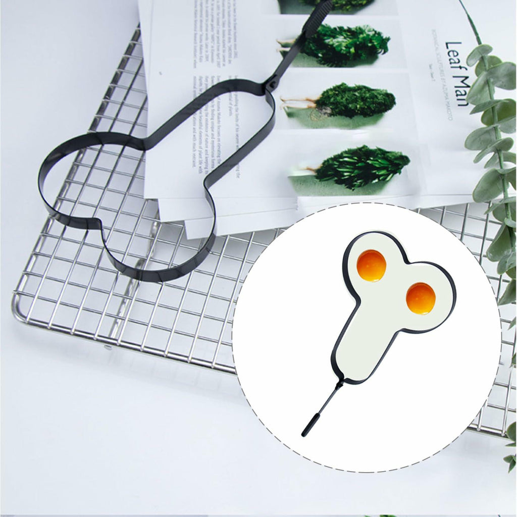 EVKILKJS Funny Egg Fryer Stainless Steel Non-Stick Mold Black Handle