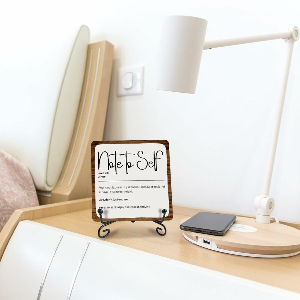 Ketsord Gossip Wood Plaque Note To Self Inspirational Quote 5x5 Minimalist