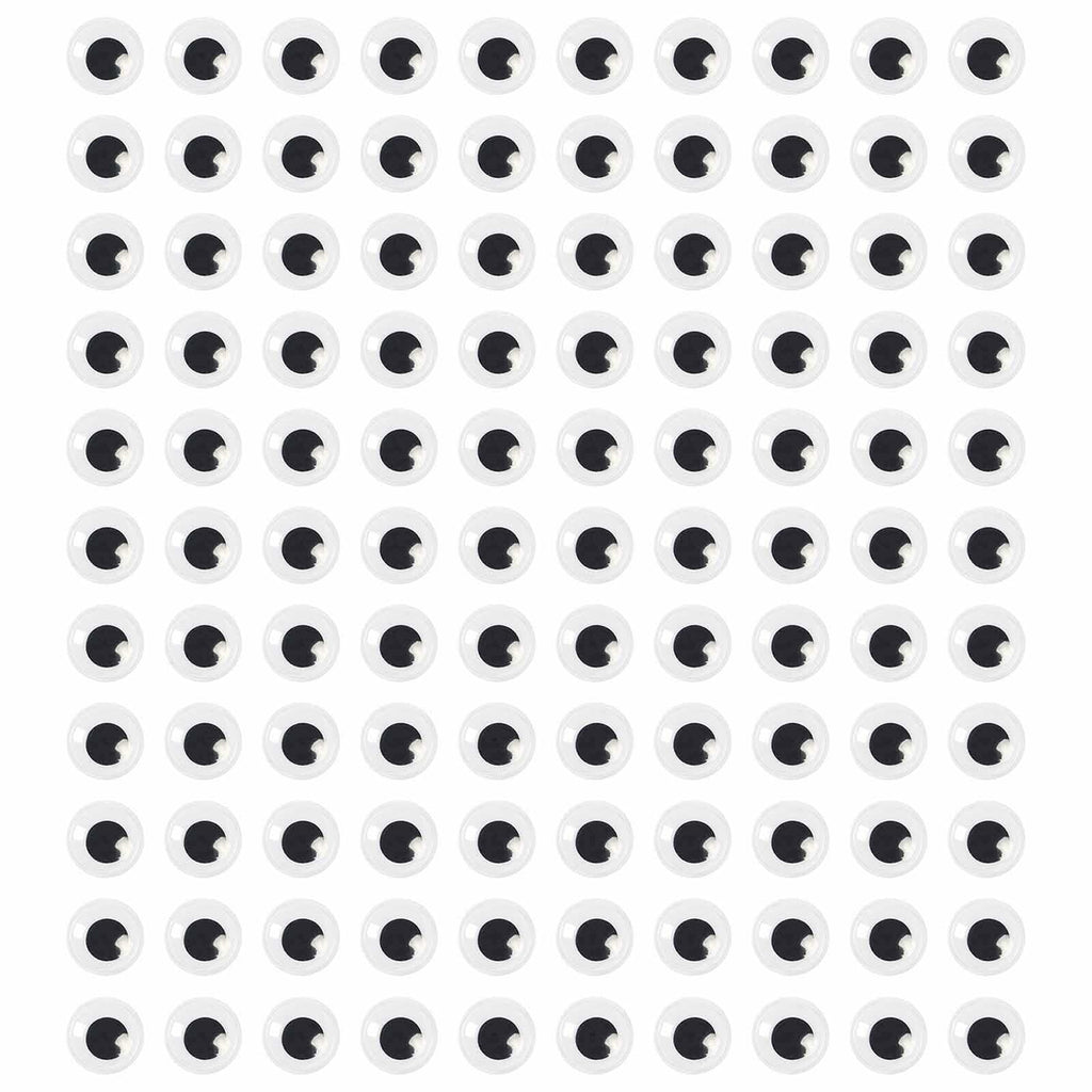 humyeam 1000pcs 8mm White Self-Adhesive Googly Wiggle Eyes for Crafts