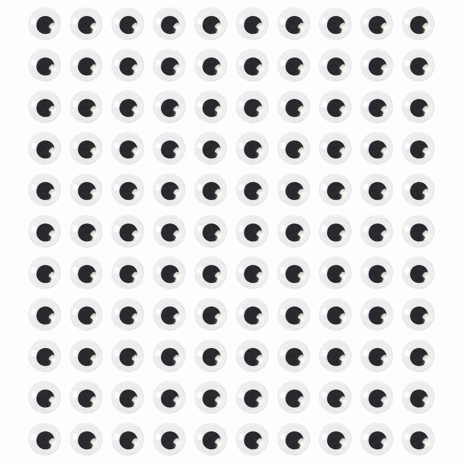 humyeam 1000pcs 8mm White Self-Adhesive Googly Wiggle Eyes for Crafts