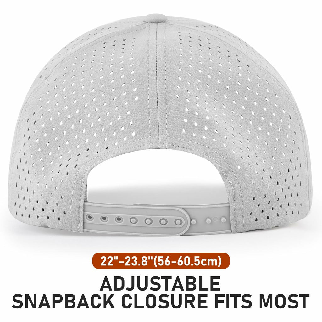 Falidem 5-Panel Trucker Hat Quick Dry Laser Cut Mesh Snapback Baseball Cap