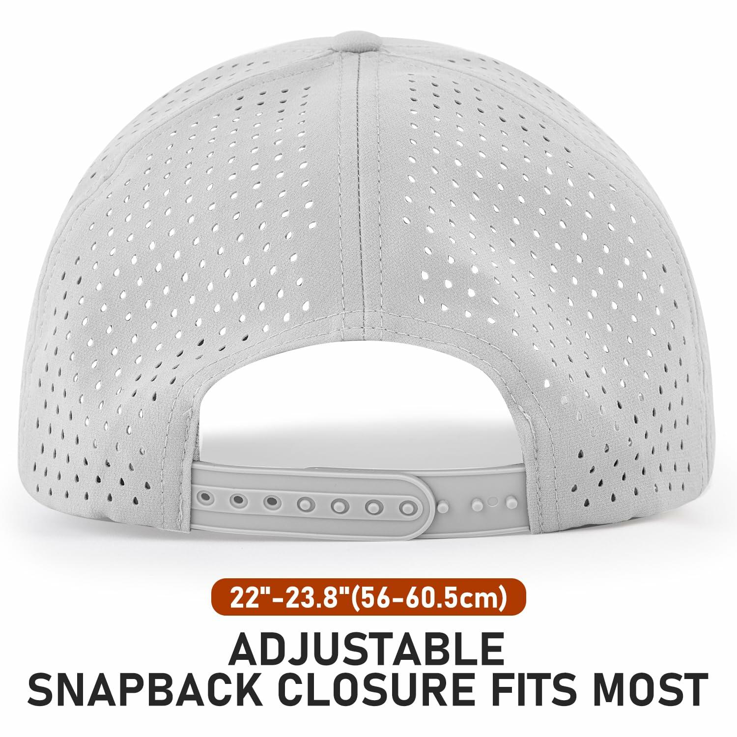 Falidem 5-Panel Trucker Hat Quick Dry Laser Cut Mesh Snapback Baseball Cap