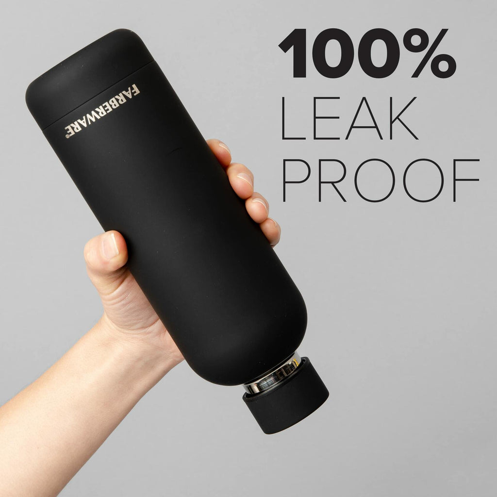 Farberware Stainless Steel Water Bottle 16oz Insulated Hot Cold Black