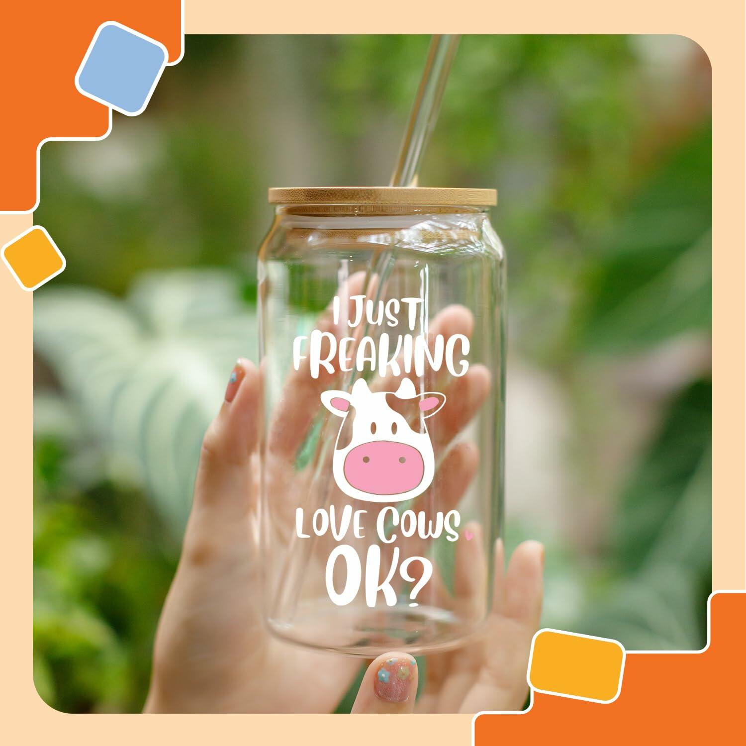 NewEleven 16oz Coffee Mug Cow Gifts For Women Cute Funny Birthday Gift